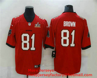 Men's Tampa Bay Buccaneers #81 Antonio Brown Red 2021 Super Bowl LV Vapor Untouchable Stitched Nike Limited NFL Jersey