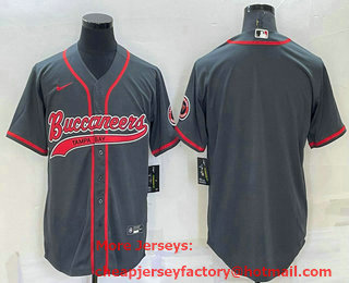 Men's Tampa Bay Buccaneers Blank Grey Stitched Cool Base Nike Baseball Jersey