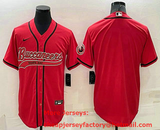 Men's Tampa Bay Buccaneers Blank Red Stitched Cool Base Nike Baseball Jersey