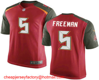 Men's Tampa Bay Buccaneers Retired Player #5 Josh Freeman Red Nike Elite Football Jersey