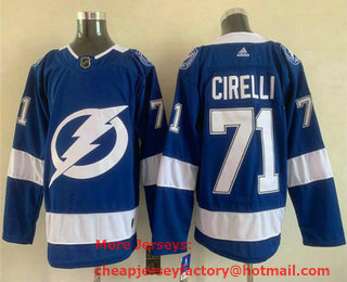 Men's Tampa Bay Lightning #71 Anthony Cirelli Blue Adidas Stitched NHL Jersey