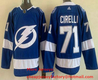 Men's Tampa Bay Lightning #71 Anthony Cirelli Blue Stitched Jersey