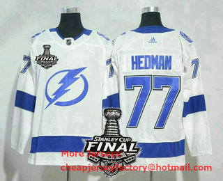 Men's Tampa Bay Lightning #77 Victor Hedman White 2020 Stanley Cup Final Patch Adidas Stitched NHL Jersey