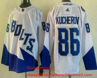 Men's Tampa Bay Lightning #86 Nikita Kucherov White 2022 Stadium Series Stitched Jersey