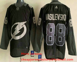 Men's Tampa Bay Lightning #88 Andrei Vasilevskiy Black Stitched Jersey