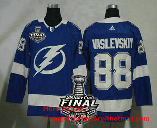 Men's Tampa Bay Lightning #88 Andrei Vasilevskiy Light Blue 2020 Stanley Cup Final Patch Adidas Stitched NHL Jersey