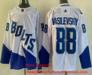 Men's Tampa Bay Lightning #88 Andrei Vasilevskiy White 2022 Stadium Series Stitched Jersey