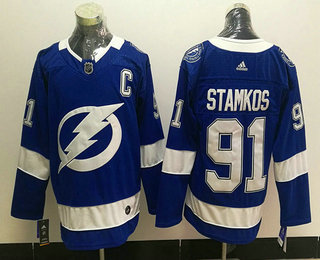 Men's Tampa Bay Lightning #91 Steven Stamkos Light Blue 2017-2018 Hockey Stitched NHL Jersey
