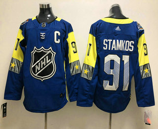 Men's Tampa Bay Lightning #91 Steven Stamkos Royal 2018 NHL All-Star Game Atlantic Division Authentic Player Jersey