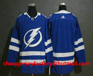 Men's Tampa Bay Lightning Blank Blue Drift Fashion Adidas Stitched NHL Jersey
