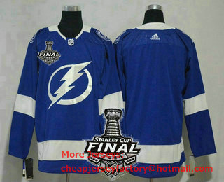 Men's Tampa Bay Lightning Blank Light Blue 2020 Stanley Cup Final Patch Adidas Stitched NHL Jersey