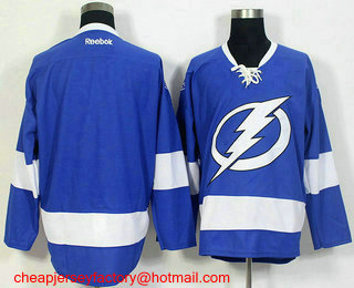Men's Tampa Bay Lightning Blank Royal Blue Home Stitched NHL Reebok Hockey Jersey