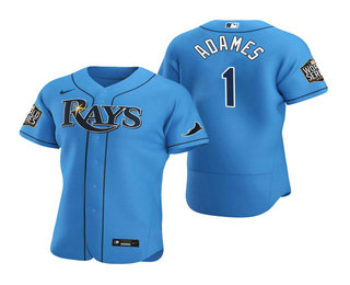 Men's Tampa Bay Rays #1 Willy Adames Nike Light Blue 2020 World Series Authentic Alternate Jersey