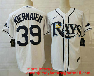 Men's Tampa Bay Rays #39 Kevin Kiermaier White Stitched MLB Cool Base Nike Jersey
