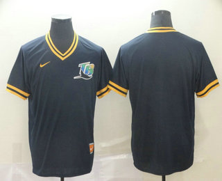 Men's Tampa Bay Rays Blank Navy Blue Nike Cooperstown Collection Legend V Neck Jersey