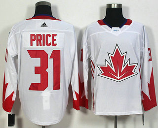 Men's Team Canada #31 Carey Price White 2016 World Cup of Hockey Game Jersey