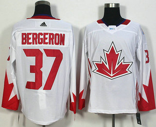 Men's Team Canada #37 Patrice Bergeron White 2016 World Cup of Hockey Game Jersey