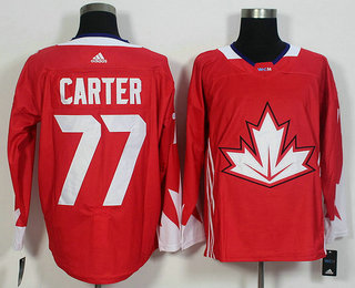 Men's Team Canada #77 Jeff Carter Red 2016 World Cup of Hockey Game Jersey