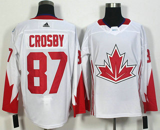 Men's Team Canada #87 Sidney Crosby White 2016 World Cup of Hockey Game Jersey