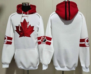 Men's Team Canada White Ageless Must Have Lace Up Pullover Hoodie