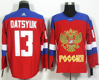 Men's Team Russia #13 Pavel Datsyuk Red 2016 World Cup of Hockey Game Jersey