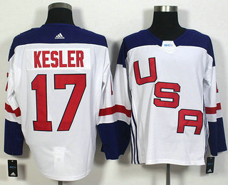 Men's Team USA #17 Ryan Kesler White 2016 World Cup of Hockey Game Jersey
