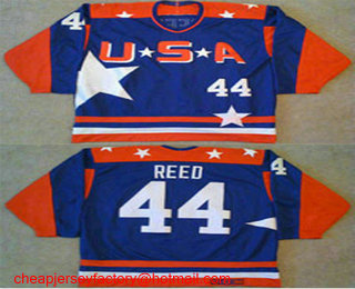 Men's Team USA #44 Fulton Reed Blue Jersey