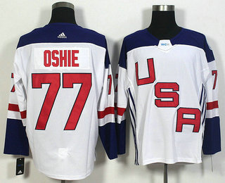 Men's Team USA #77 T.J. Oshie White 2016 World Cup of Hockey Game Jersey