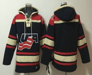 Men's Team USA Black Ageless Must Have Lace Up Pullover Hoodie