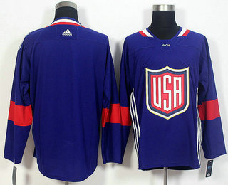 Men's Team USA Blank Navy Blue 2016 World Cup of Hockey Game Jersey