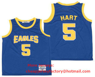 Men's Temple Owls Eagles #5 Kevin Hart Blue Jersey