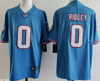 Men's Tennessee Titans #0 Calvin Ridley Limited Light Blue Throwback Vapor Jersey