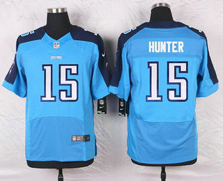 Men's Tennessee Titans #15 Justin Hunter Light Blue Team Color NFL Nike Elite Jersey