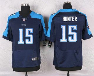 Men's Tennessee Titans #15 Justin Hunter Navy Blue Alternate NFL Nike Elite Jersey