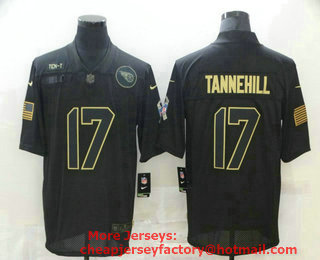 Men's Tennessee Titans #17 Ryan Tannehill Black 2020 Salute To Service Stitched NFL Nike Limited Jersey