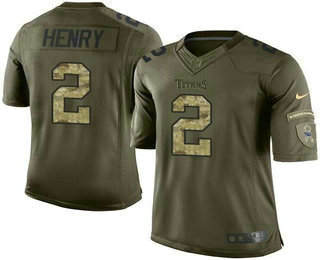 Men's Tennessee Titans #2 Derrick Henry Green Nike NFL Limited Salute to Service Jersey