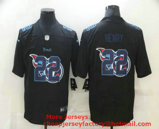 Men's Tennessee Titans #22 Derrick Henry Black 2020 Shadow Logo Vapor Untouchable Stitched NFL Nike Limited Jersey