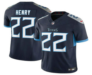 Men's Tennessee Titans #22 Derrick Henry Navy 2023 FUSE Vapor Stitched Jersey