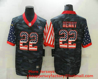 Men's Tennessee Titans #22 Derrick Henry USA Camo 2020 Salute To Service Stitched NFL Nike Limited Jersey