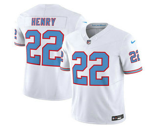 Men's Tennessee Titans #22 Derrick Henry White 2023 FUSE Vapor Limited Throwback Stitched Jersey