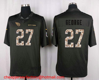 Men's Tennessee Titans #27 Eddie George Black Anthracite 2016 Salute To Service Stitched NFL Nike Limited Jersey