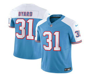 Men's Tennessee Titans #31 Kevin Byard Blue White 2023 FUSE Vapor Limited Throwback Stitched Jersey