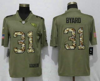 Men's Tennessee Titans #31 Kevin Byard Olive With Camo 2017 Salute To Service Stitched NFL Nike Limited Jersey