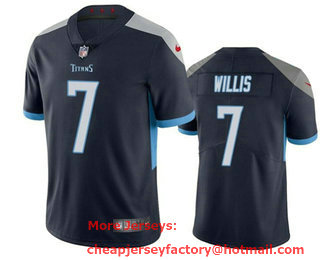 Men's Tennessee Titans #7 Malik Willis Navy Blue 2021 Vapor Untouchable Stitched NFL Nike Limited Jersey
