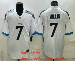Men's Tennessee Titans #7 Malik Willis White 2021 Vapor Untouchable Stitched NFL Nike Limited Jersey