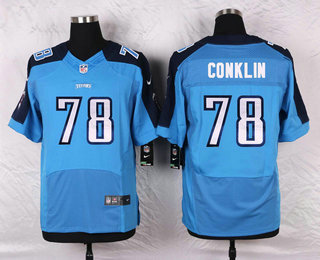 Men's Tennessee Titans #78 Jack Conklin Light Blue Team Color Stitched NFL Nike Elite Jersey