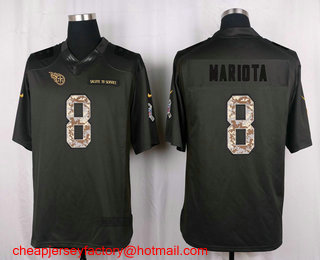 Men's Tennessee Titans #8 Marcus Mariota Black Anthracite 2016 Salute To Service Stitched NFL Nike Limited Jersey