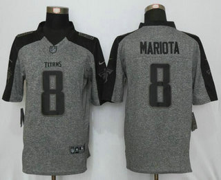 Men's Tennessee Titans #8 Marcus Mariota Gray Gridiron Nike NFL Limited Jersey
