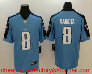 Men's Tennessee Titans #8 Marcus Mariota Light Blue 2017 Vapor Untouchable Stitched NFL Nike Limited Jersey