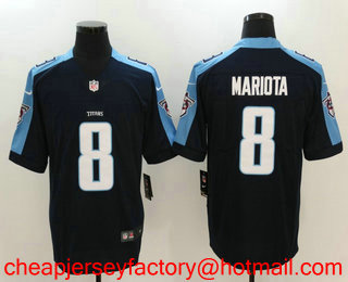 Men's Tennessee Titans #8 Marcus Mariota Navy Blue 2017 Vapor Untouchable Stitched NFL Nike Limited Jersey